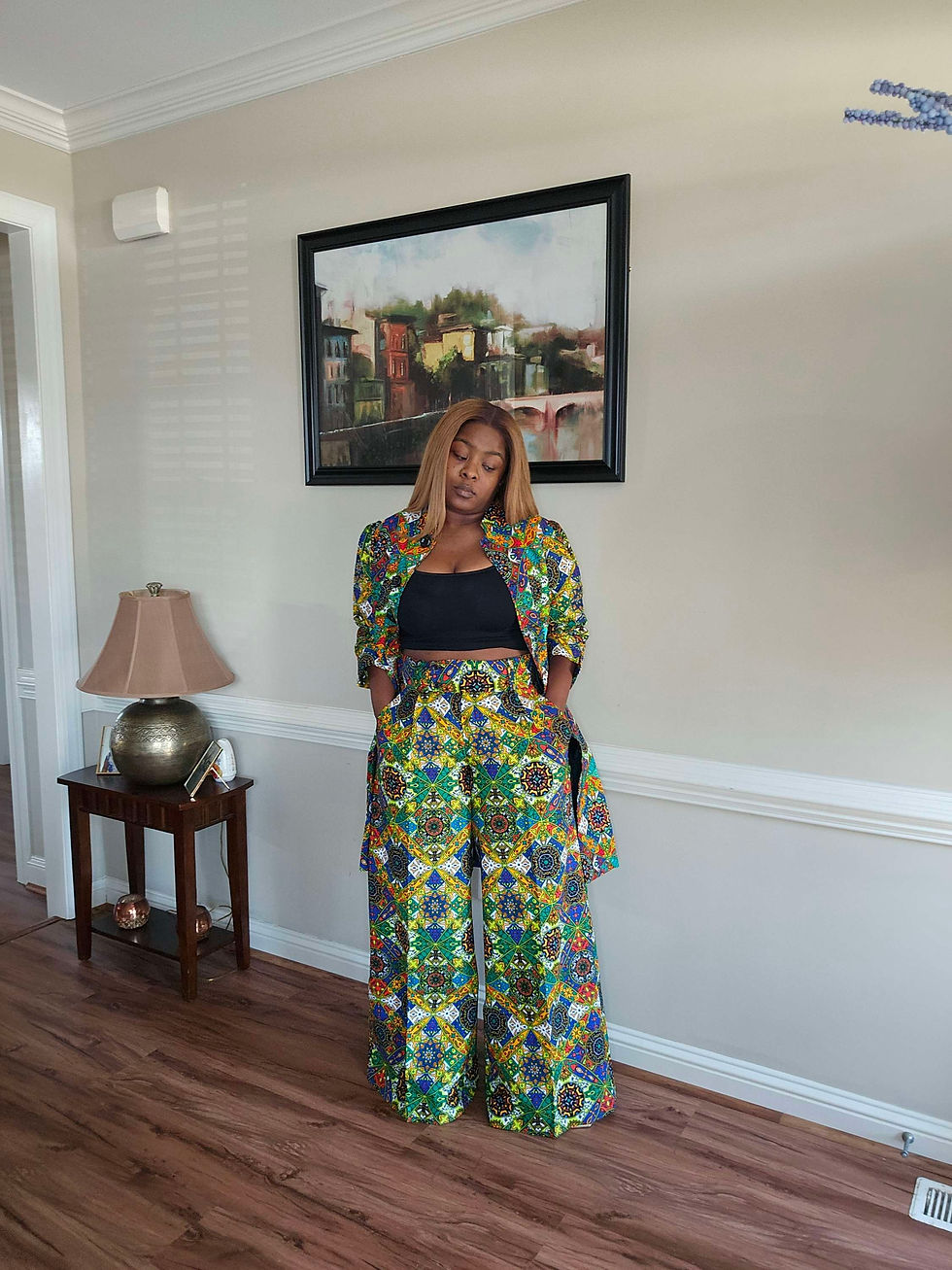 Thumbnail: Banju Multi-Patterned Palazo Pants & Long Jacket