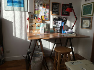 Messy Home Desk Area