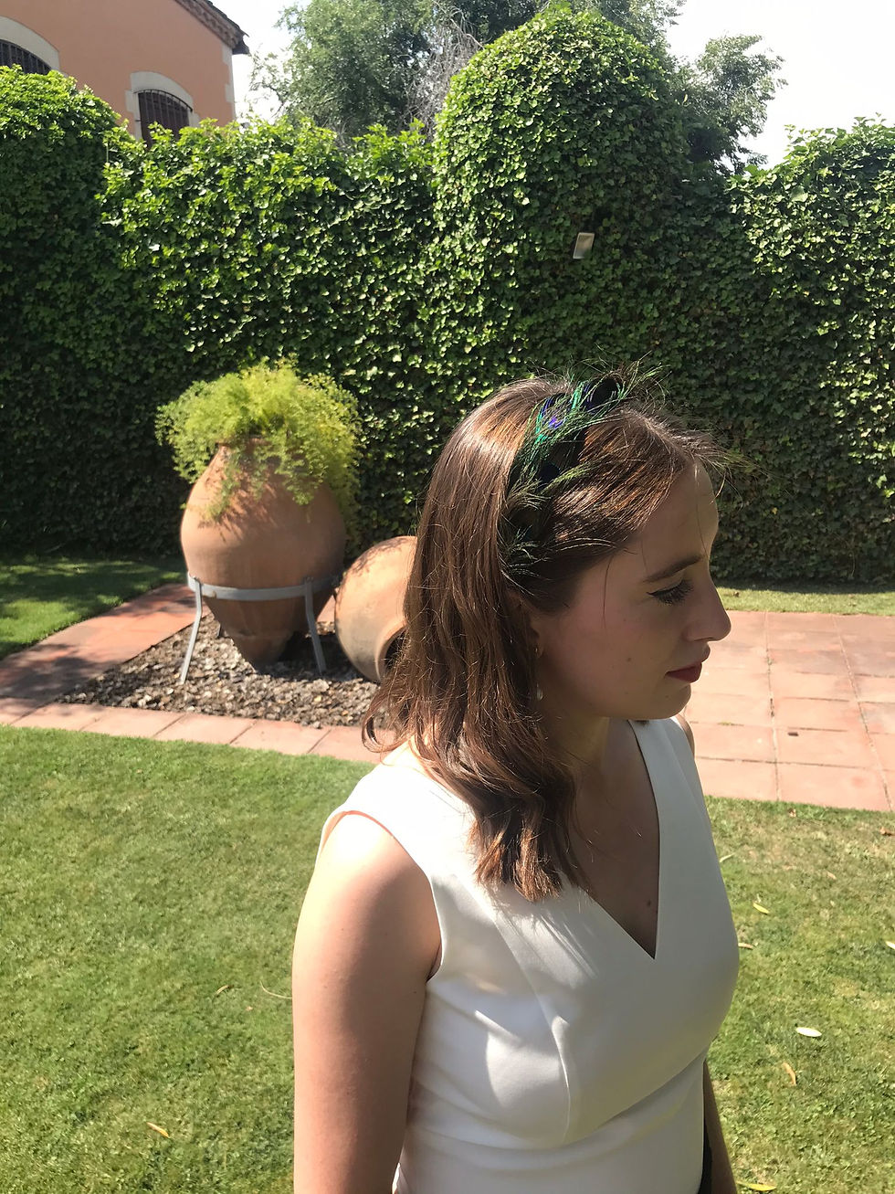 Miniatura: Diadema de plumas de pavo real