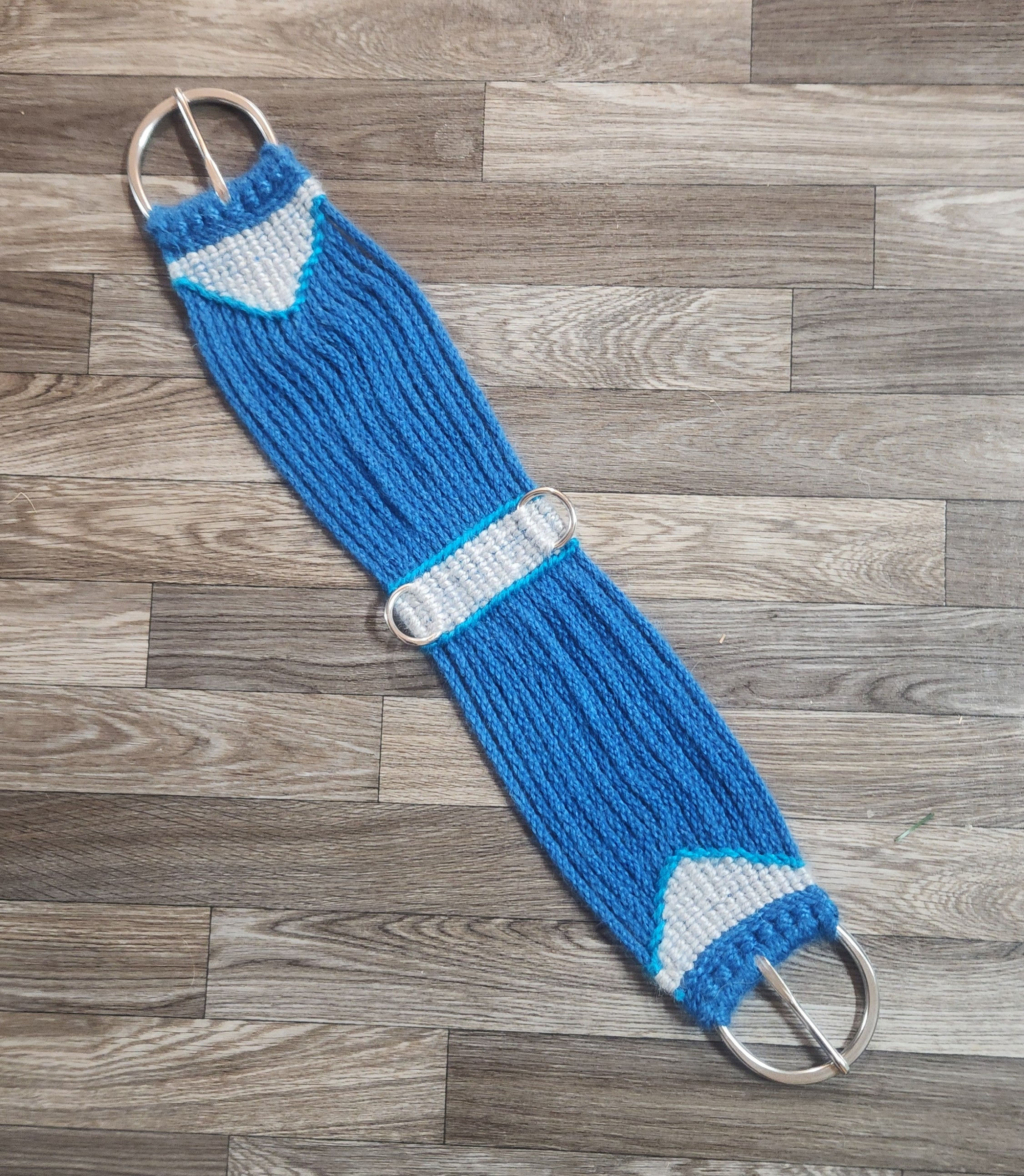 17 Strand Straight Cinch Royal Blue and Grey