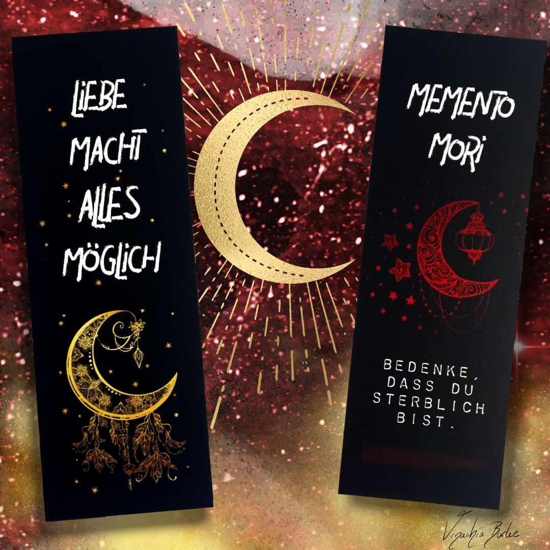 Lesezeichen: "Liebe macht alles möglich!" / "Memento Mori"