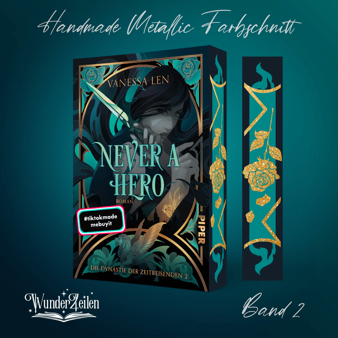 Never a Hero 3D Mockup Frontansicht Farbschnitt