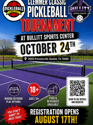 Pickleball Tournament at Bullitt Sports Center-October 24, 2026