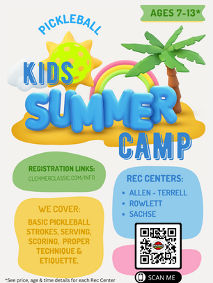 Kids Pickleball Summer Camps - June & July 2024