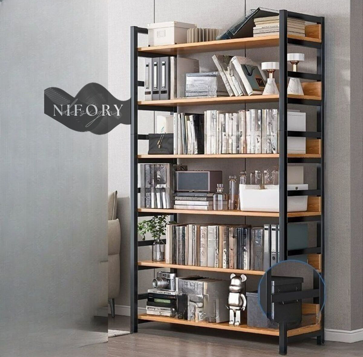 520-0153 Klasik Depolama Metal Kitaplık