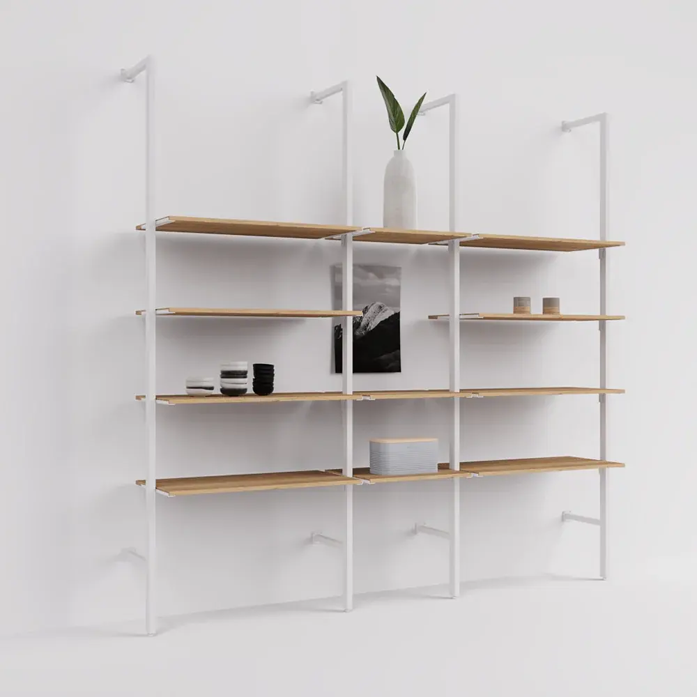 520-MP163 Metal ve MDF Modern Raf Sistemi Mağaza ve Vitrin Raf Tasarımı