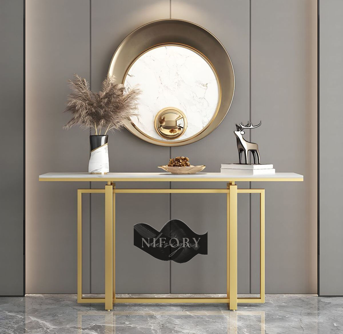 520-0142 Sağlam Dresuar Metal Giriş Hol Konsol