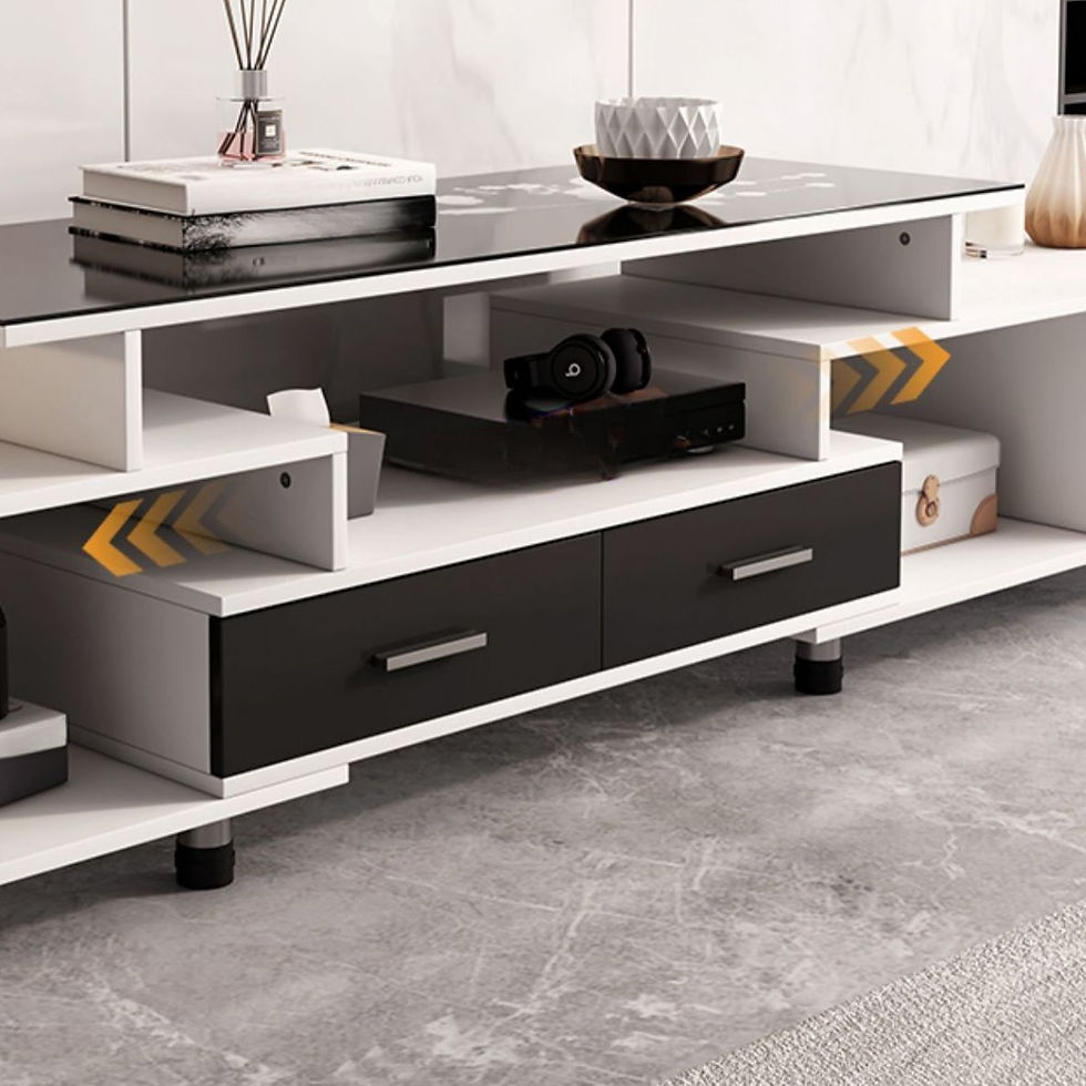 Küçük resim: 520-0197 MDF TV Ünitesi, Açık Depolama, 4 Kapaklı