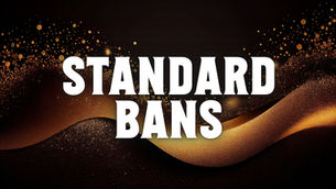 Balc and gold background with the text "Standard Bans"