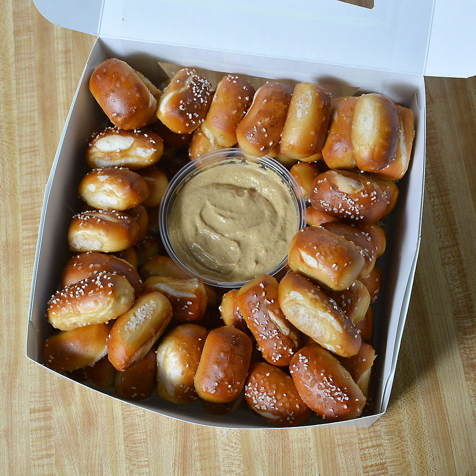2 Boxes of 100 Soft Pretzel Nuggets and 4 Dipping Sauces Knot of this