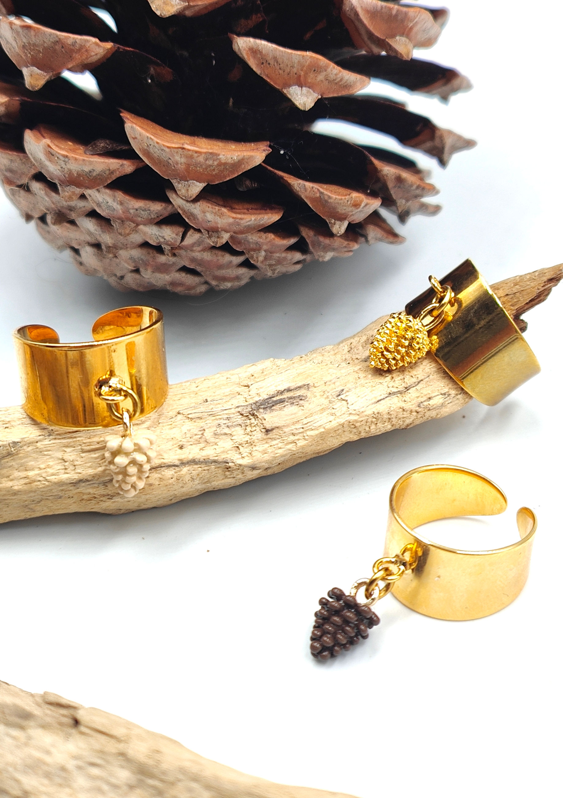 BAGUES LARGES PIGNE DE PIN – COLLECTION CAP FERRET