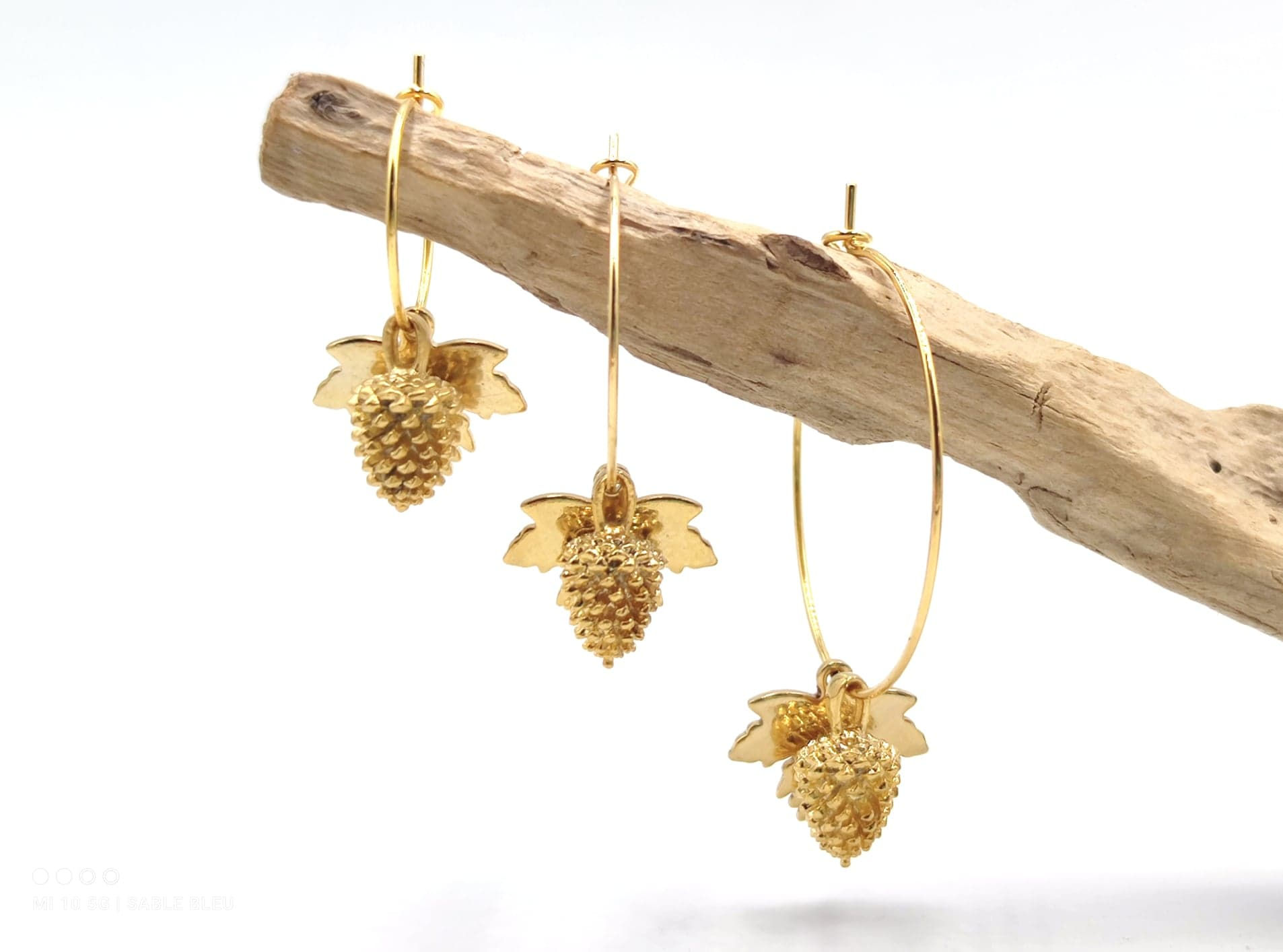 Boucles D'Oreilles Créoles : Cap Ferret Doré Duo