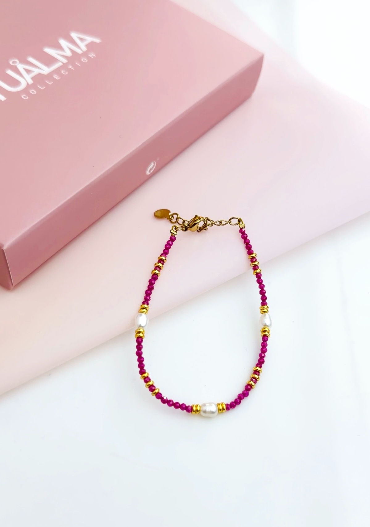 CAMILA Pulsera  Bolitas Fucsia