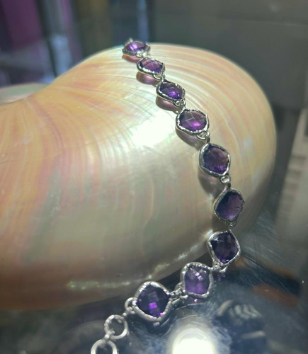 Amethyst Mulberry Bracelet Silver 925 Sterling Silver Gold Plated