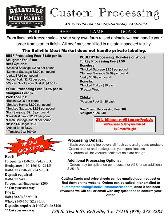 up to date custom processing sheet