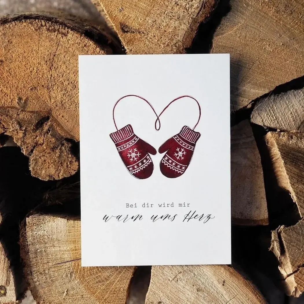 FROLLEIN LÜCKE Postkarte "Bei dir wird mir warm ums Herz" A6
