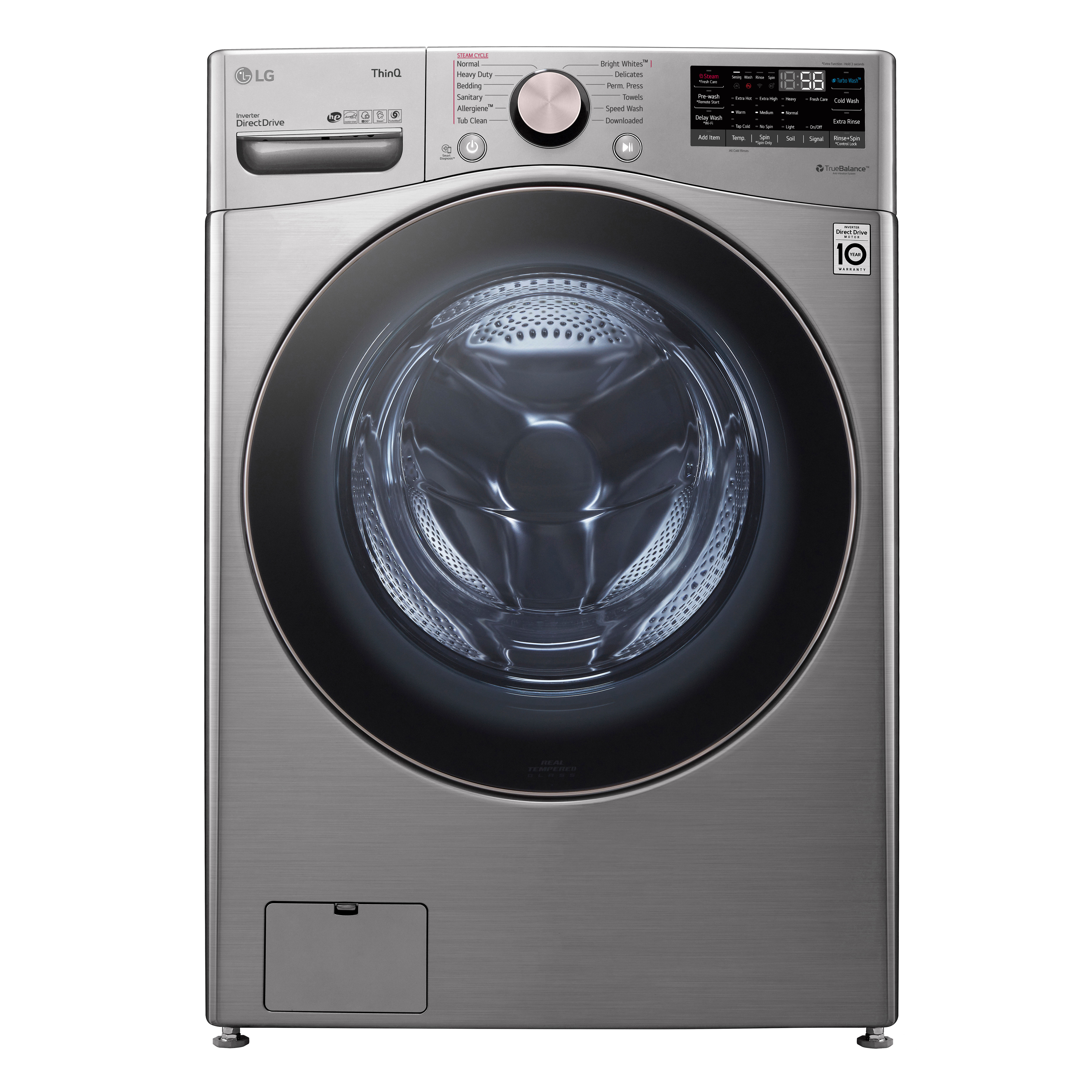 WM3850HVA - Front Load Washer, Silver Stainless