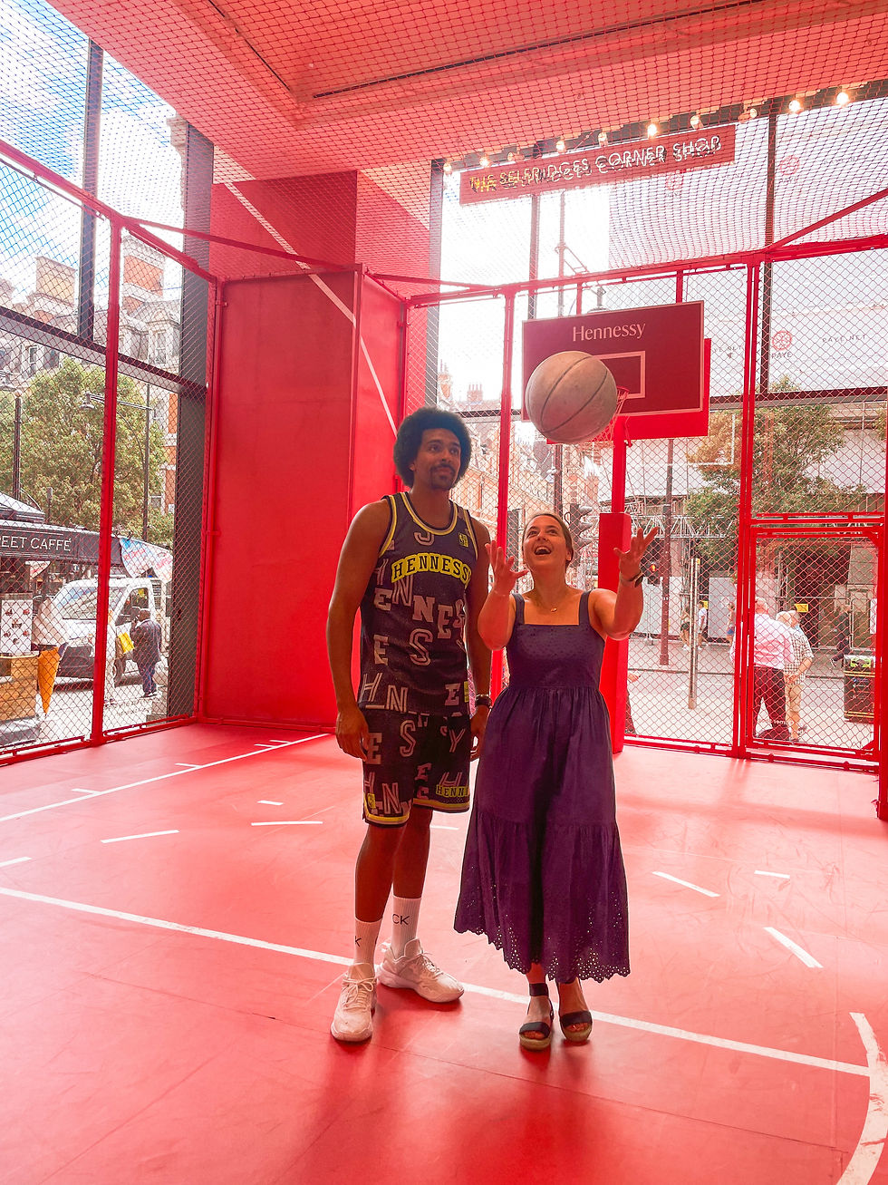 Shooting hoops with NBA and Hennessy at Selfridges
