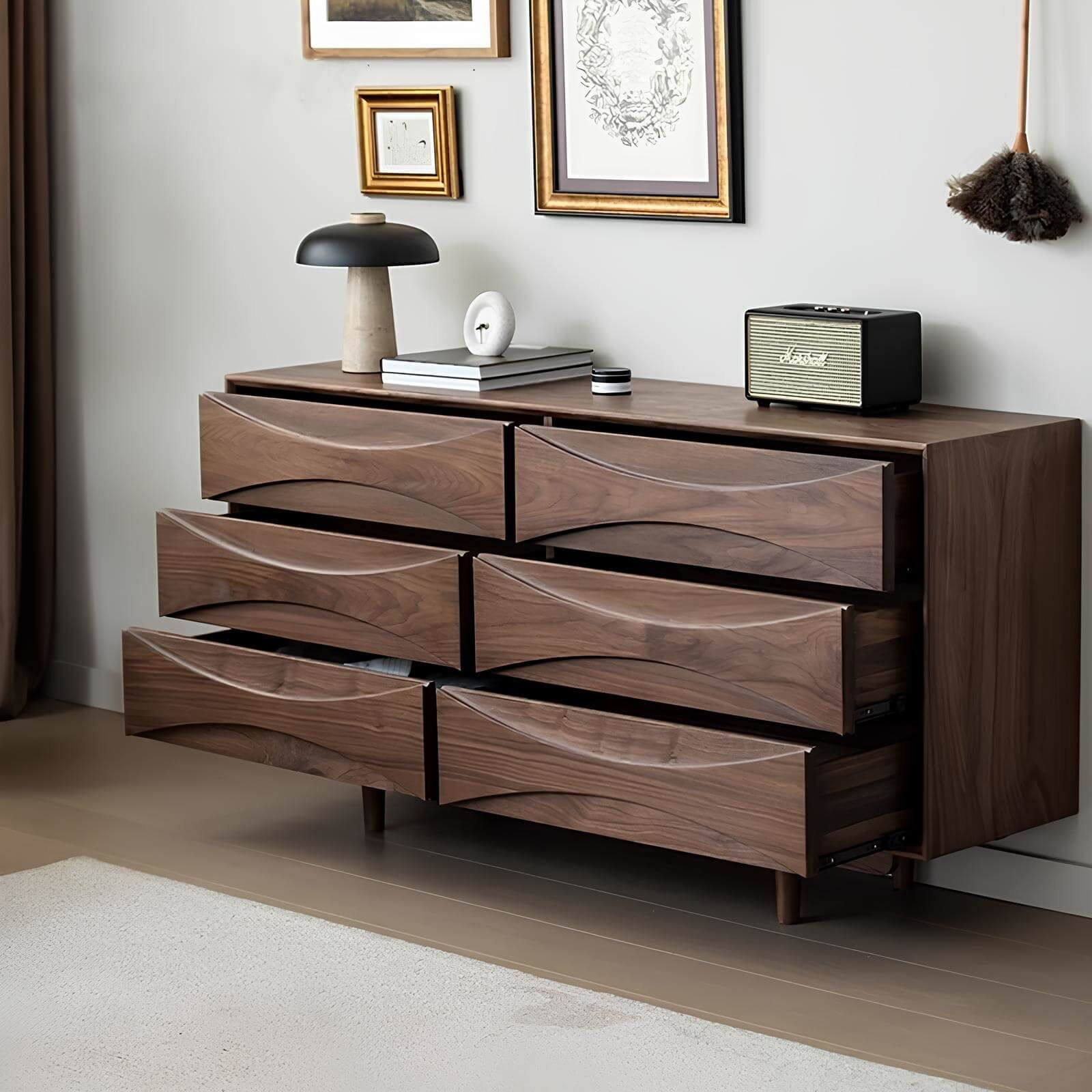 Black Walnut 6-Drawer Chest of Drawers | Wood Furniture