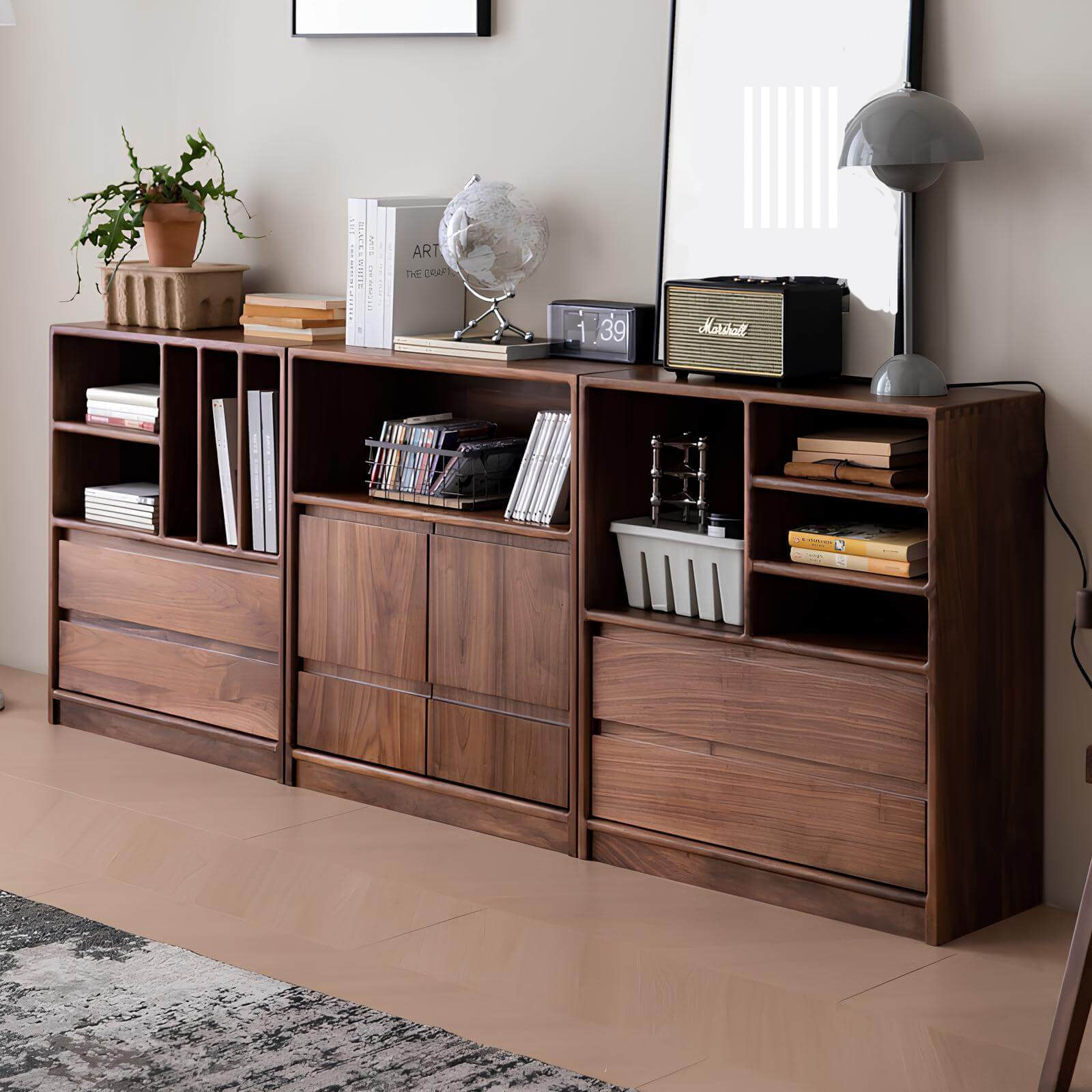 Walnut Bookshelf for Small Spaces | Wood Furniture