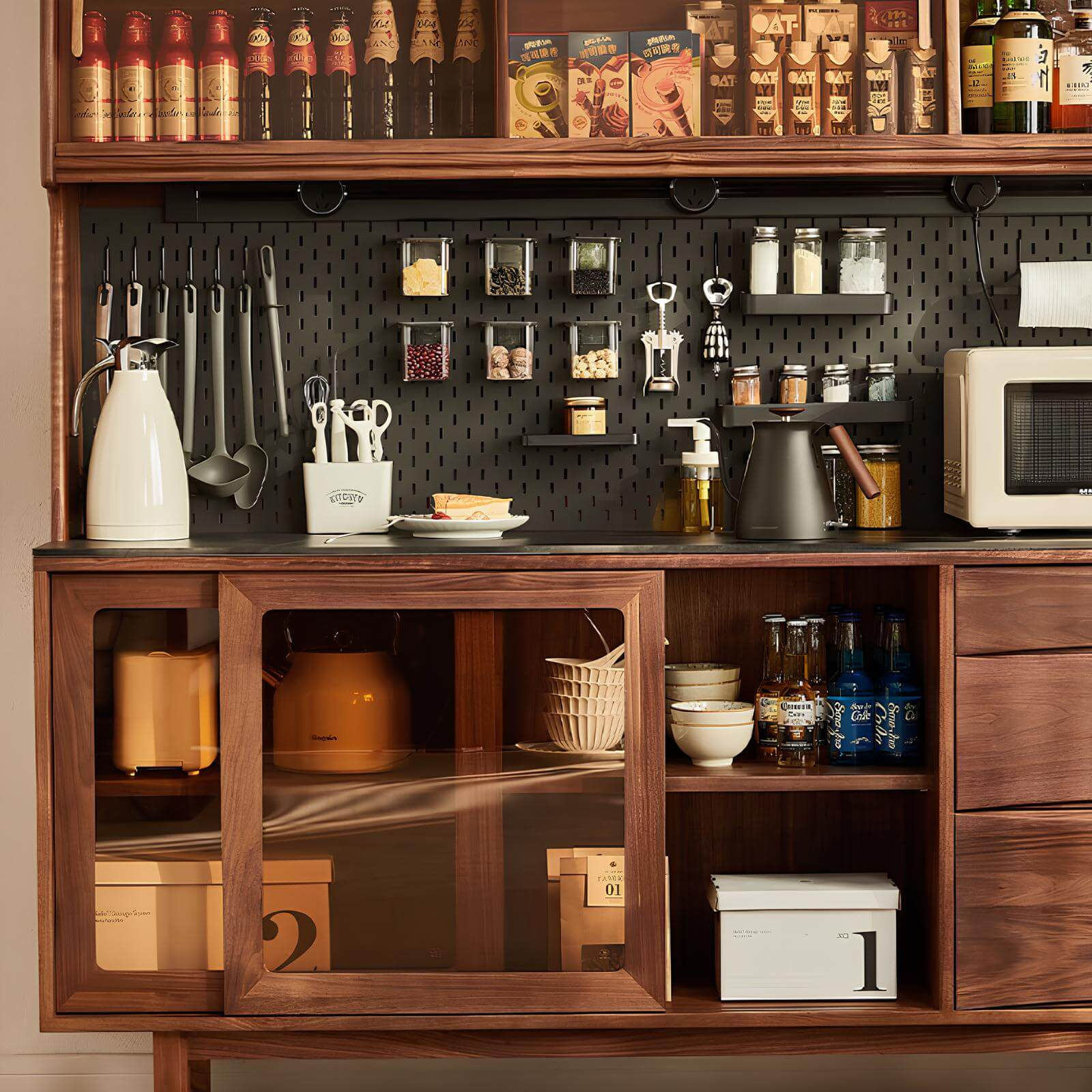 Wood Cabinet for Storage in the Dining Room