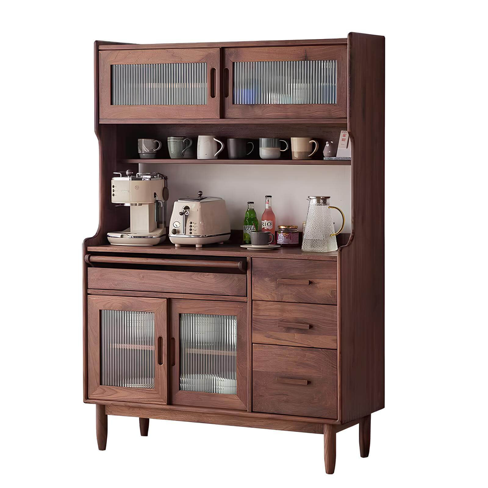 Wood Kitchen Cabinet in White Background