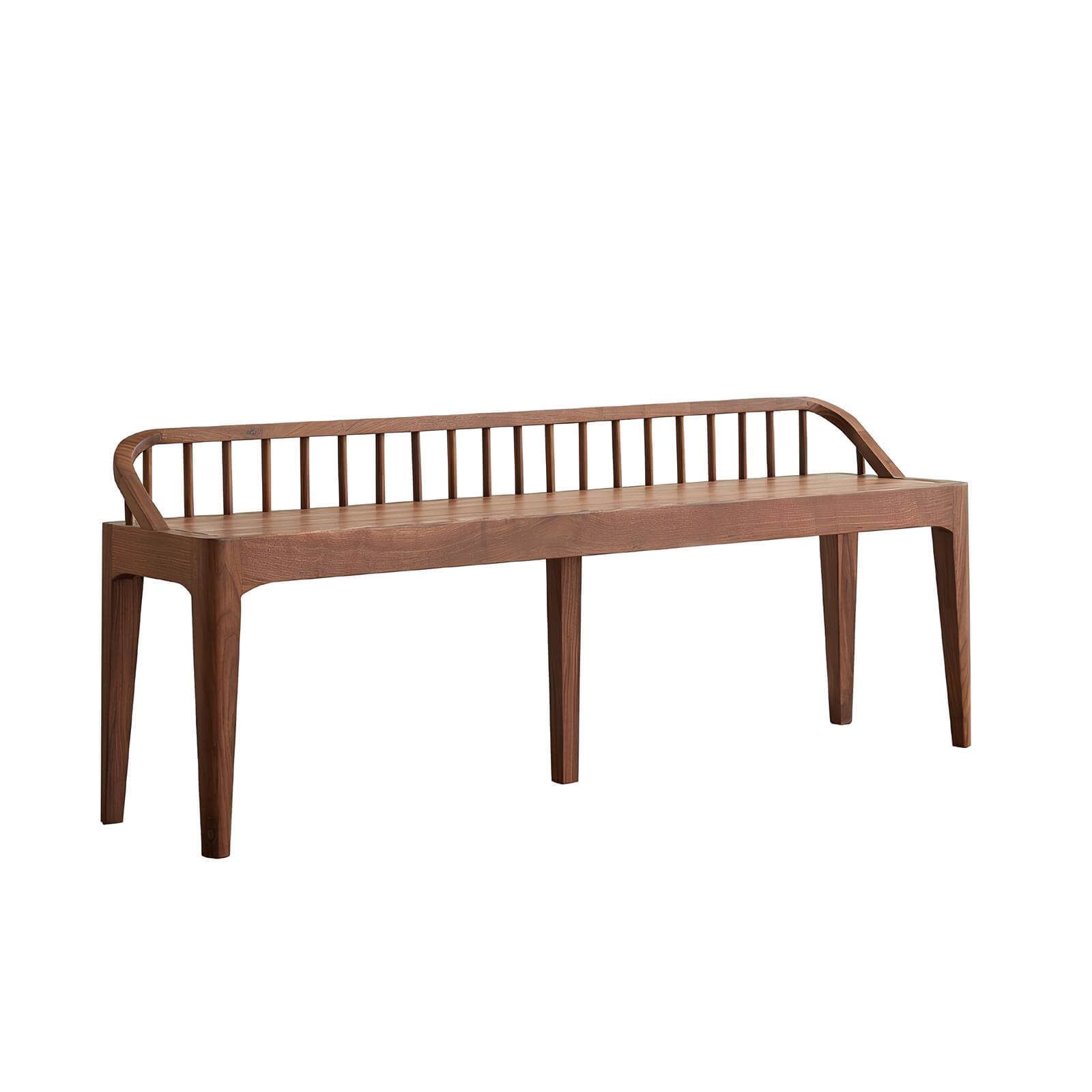 Black Walnut Bench in White Background