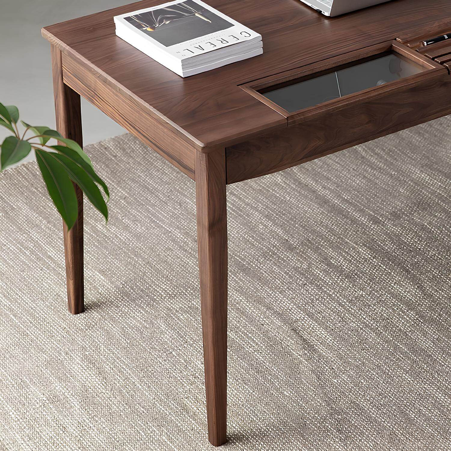 Black Walnut Desk with Drawers | Wood Furniture