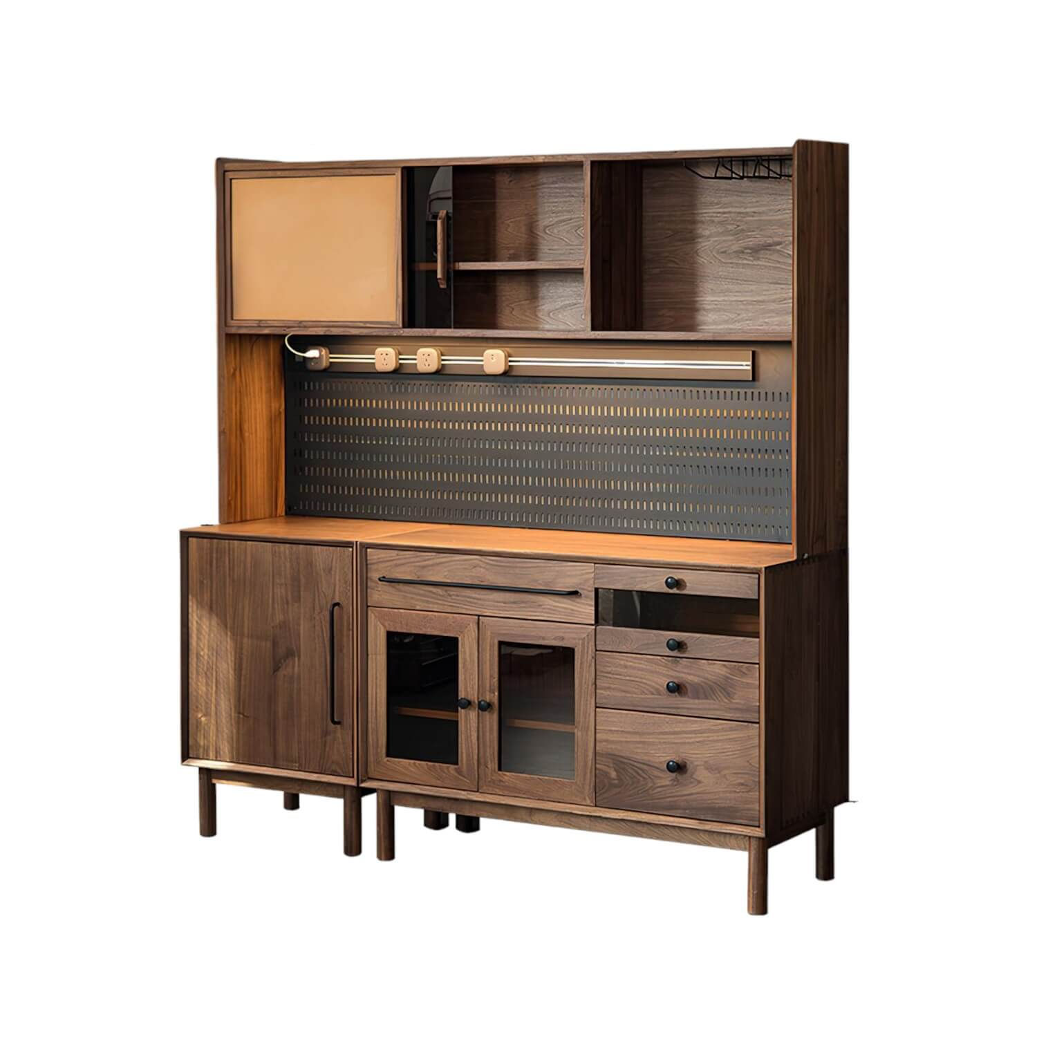 Wood Cabinet in White Background