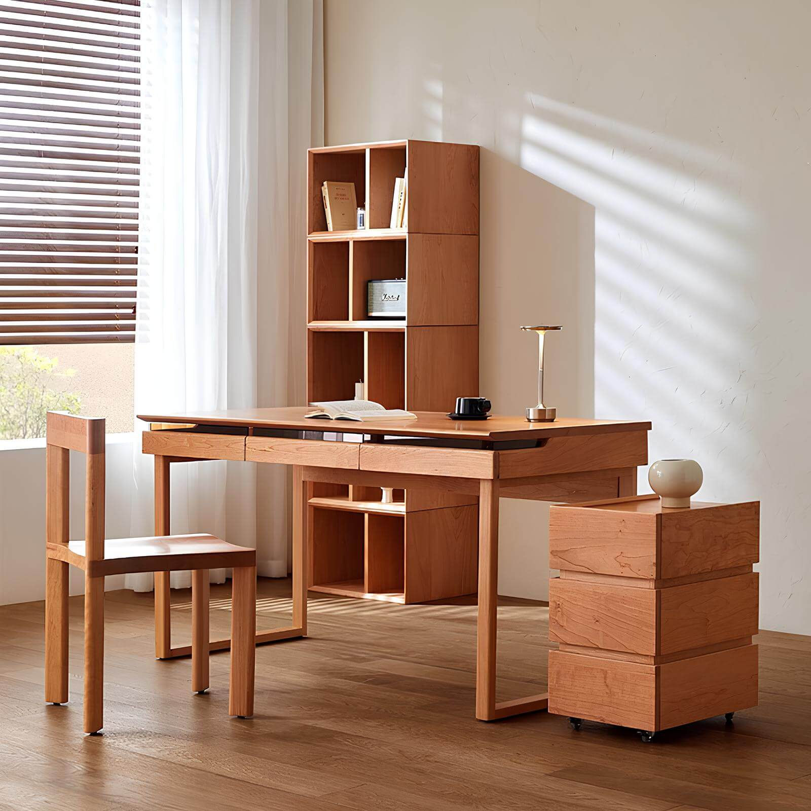 Cherry Wood Desk in the Room