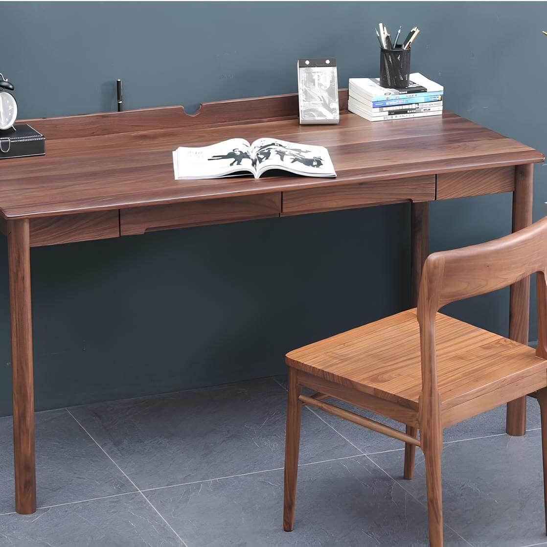 Walnut Desk with Drawers | Wood Furniture