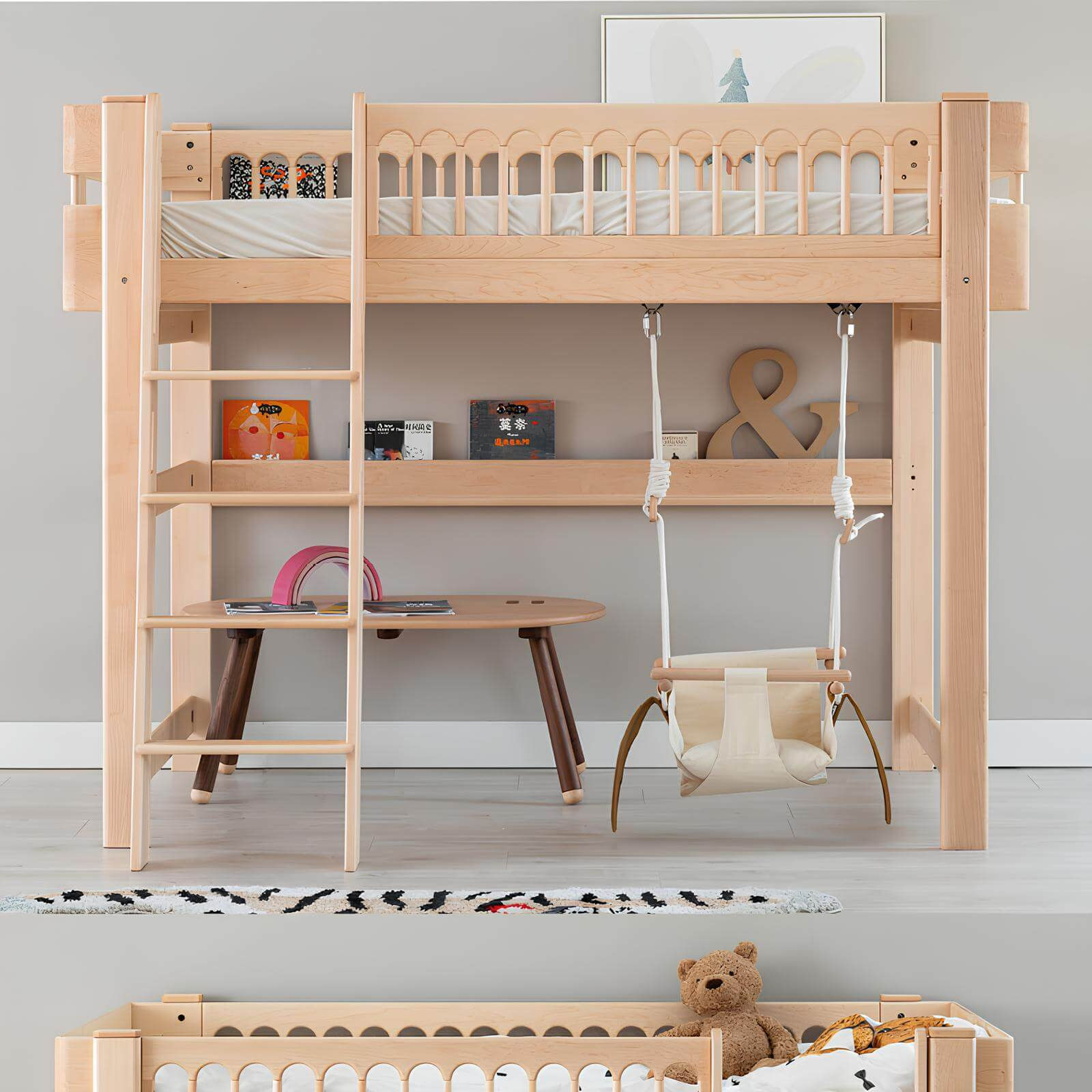 Maple Children's Bed in the Bedroom Upper Bed