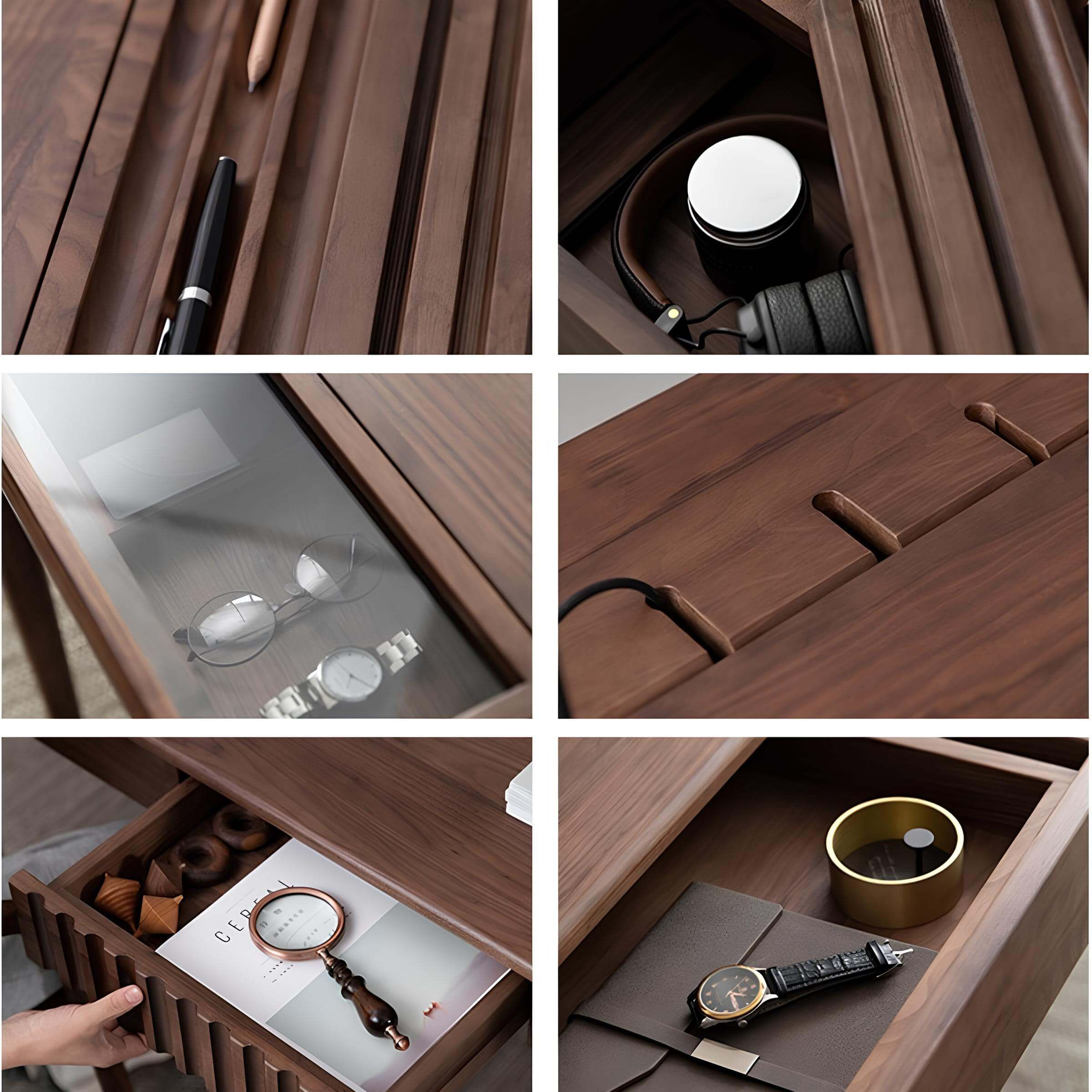 Black Walnut Desk with Drawers | Wood Furniture