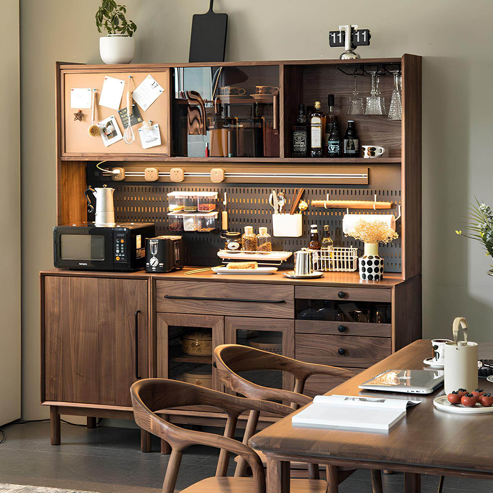 Wood Cabinet in the Room