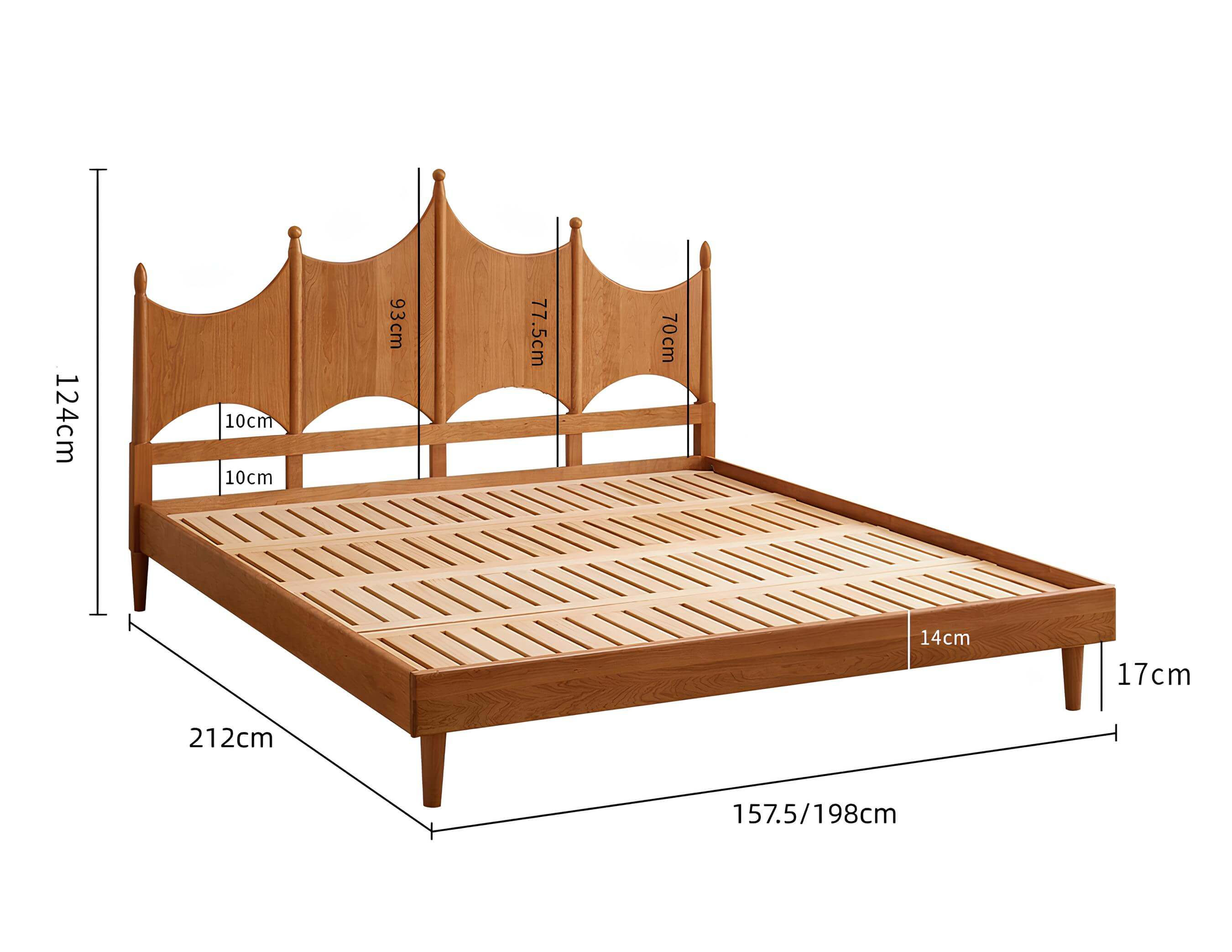 Crown Cherry Wood Bed | Wood Furniture