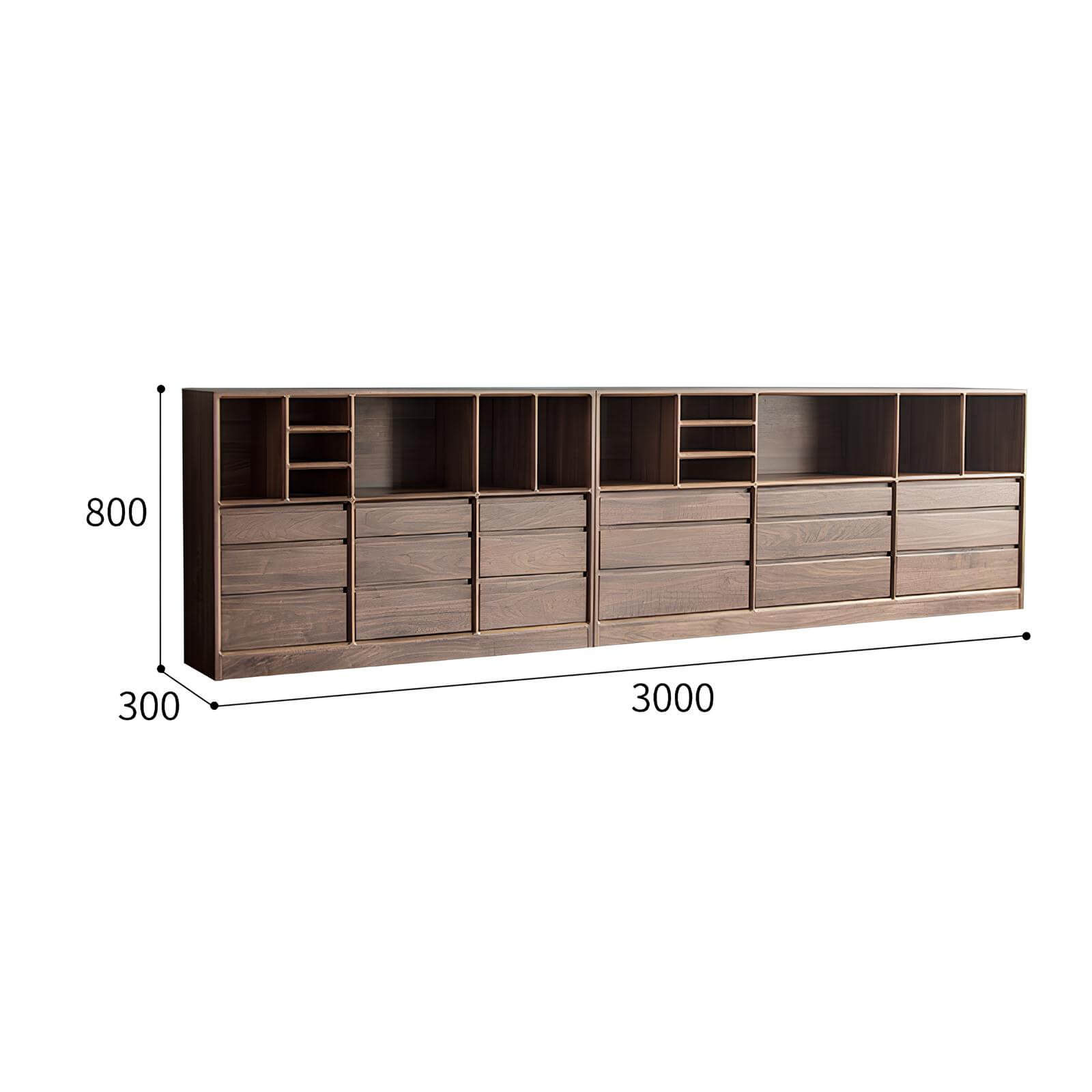 Black Walnut Short Bookcase Dimension