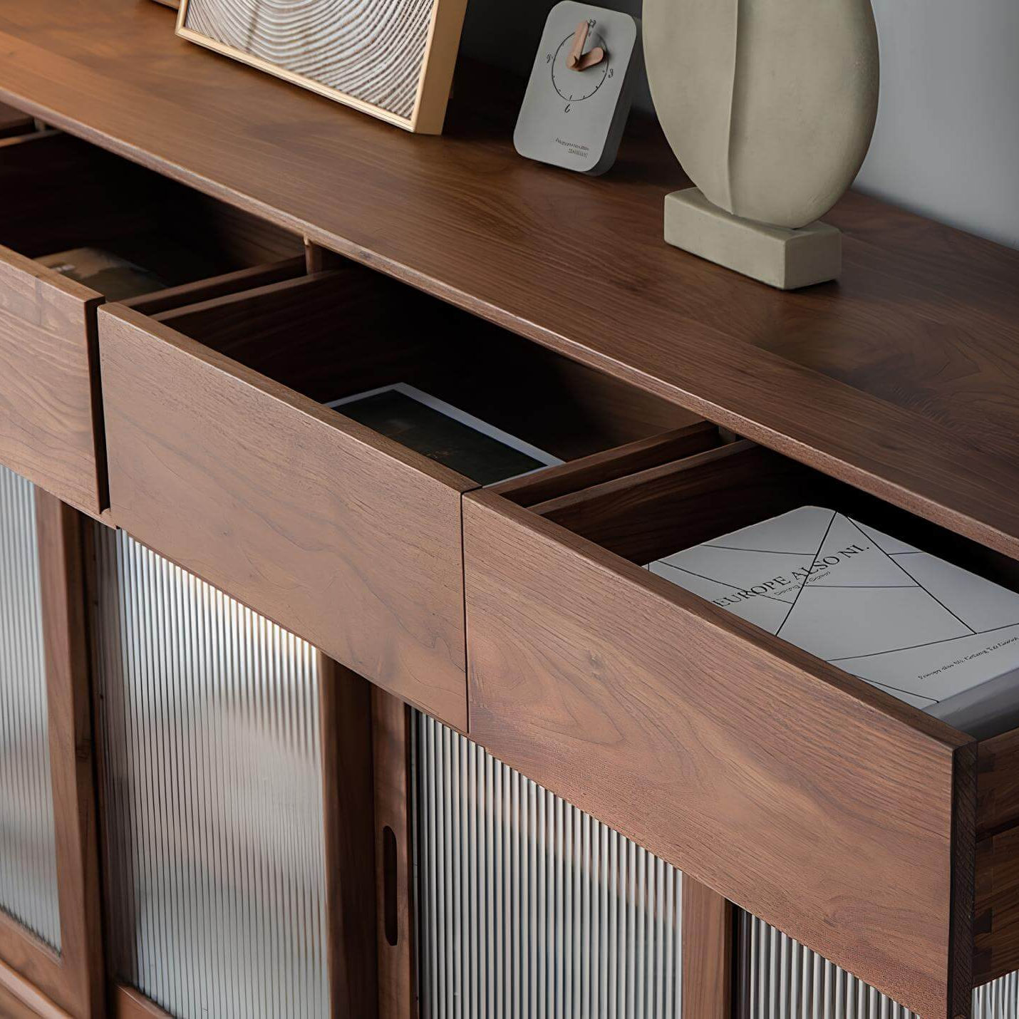 Wood Cabinet with Glass Doors | Wood Furniture