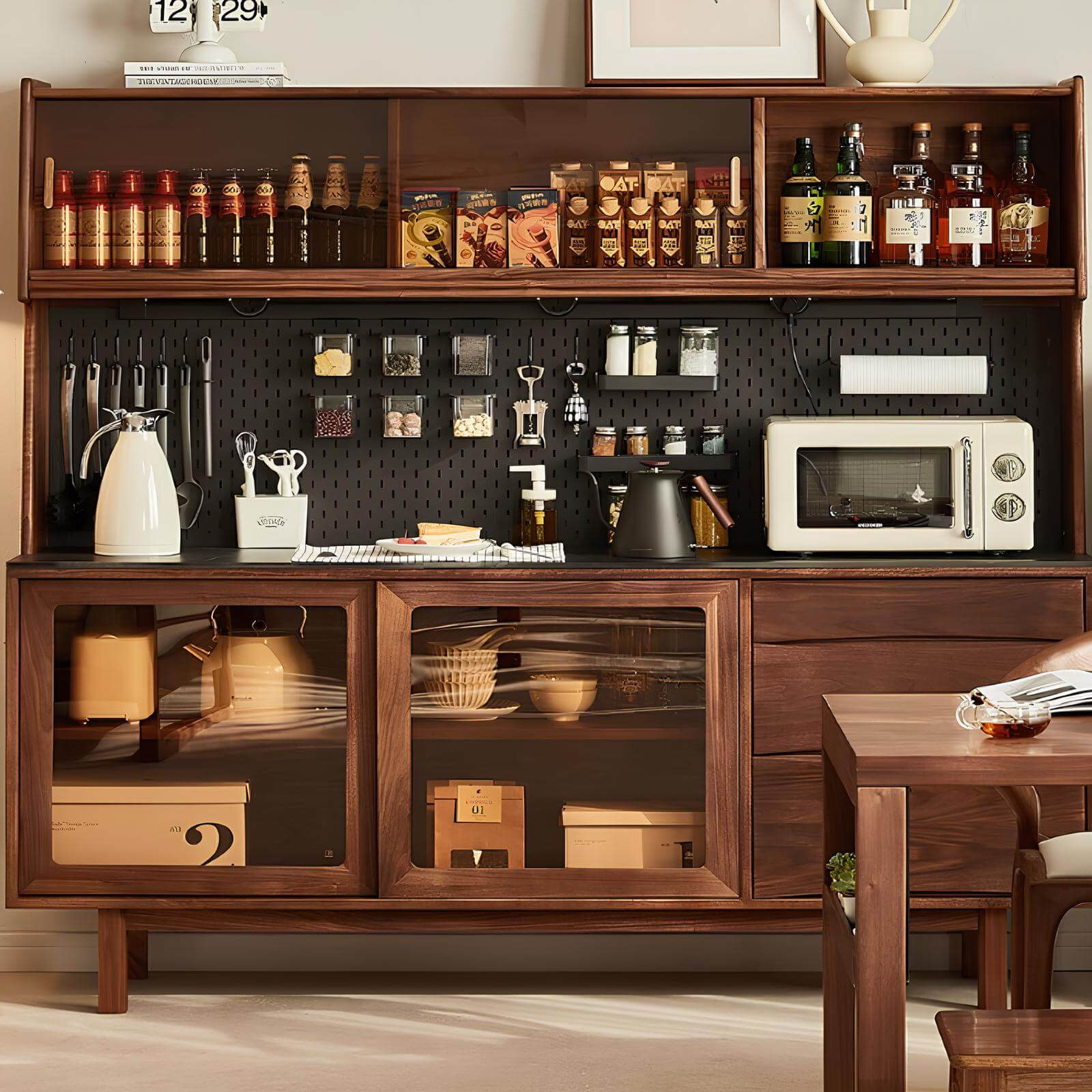 Wood Cabinet for Storage in the Dining Room