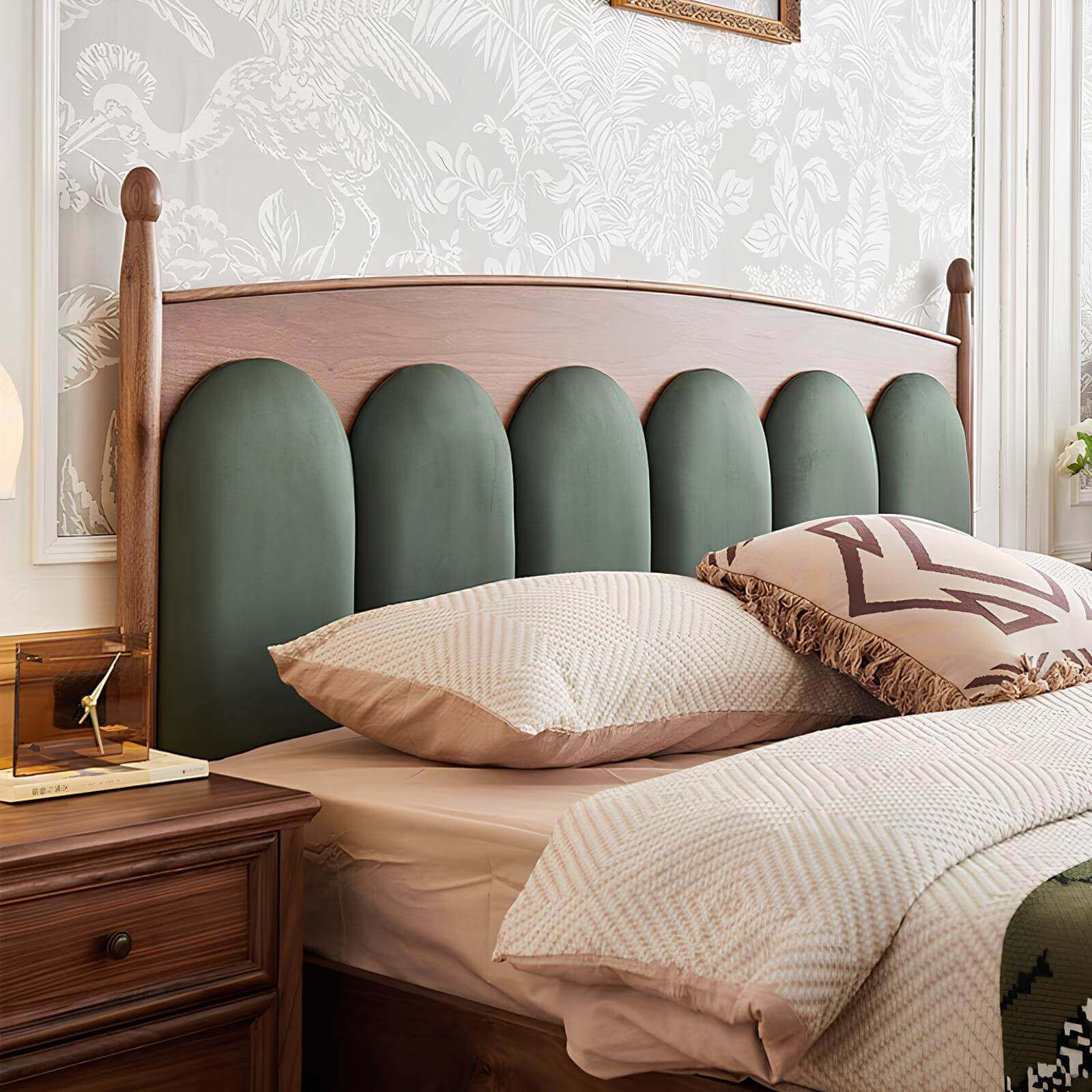 Black Walnut Bed in the Bedroom Headboard
