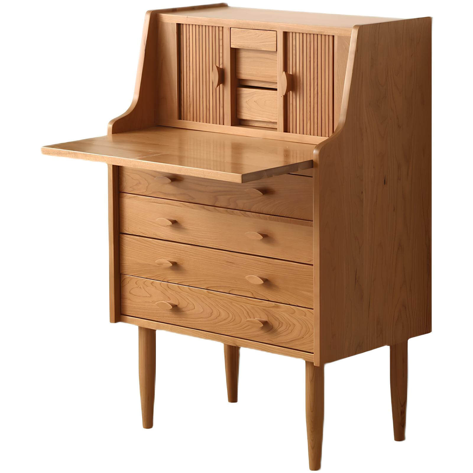 Cherry Wood Dresser in White Background