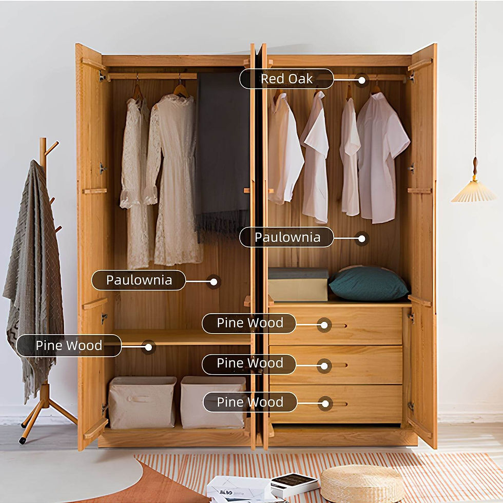 Red Oak Wardrobe in the Room