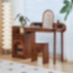 Boxwood Dresser Table with Mirror in the Room