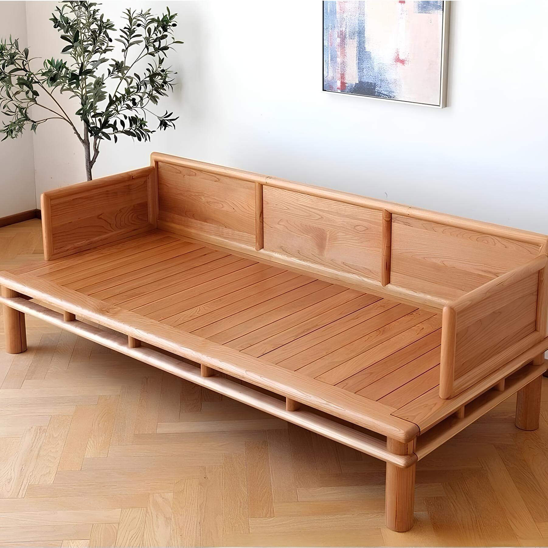 Cherry Wood Sofa Luohan Bed | Wood Furniture