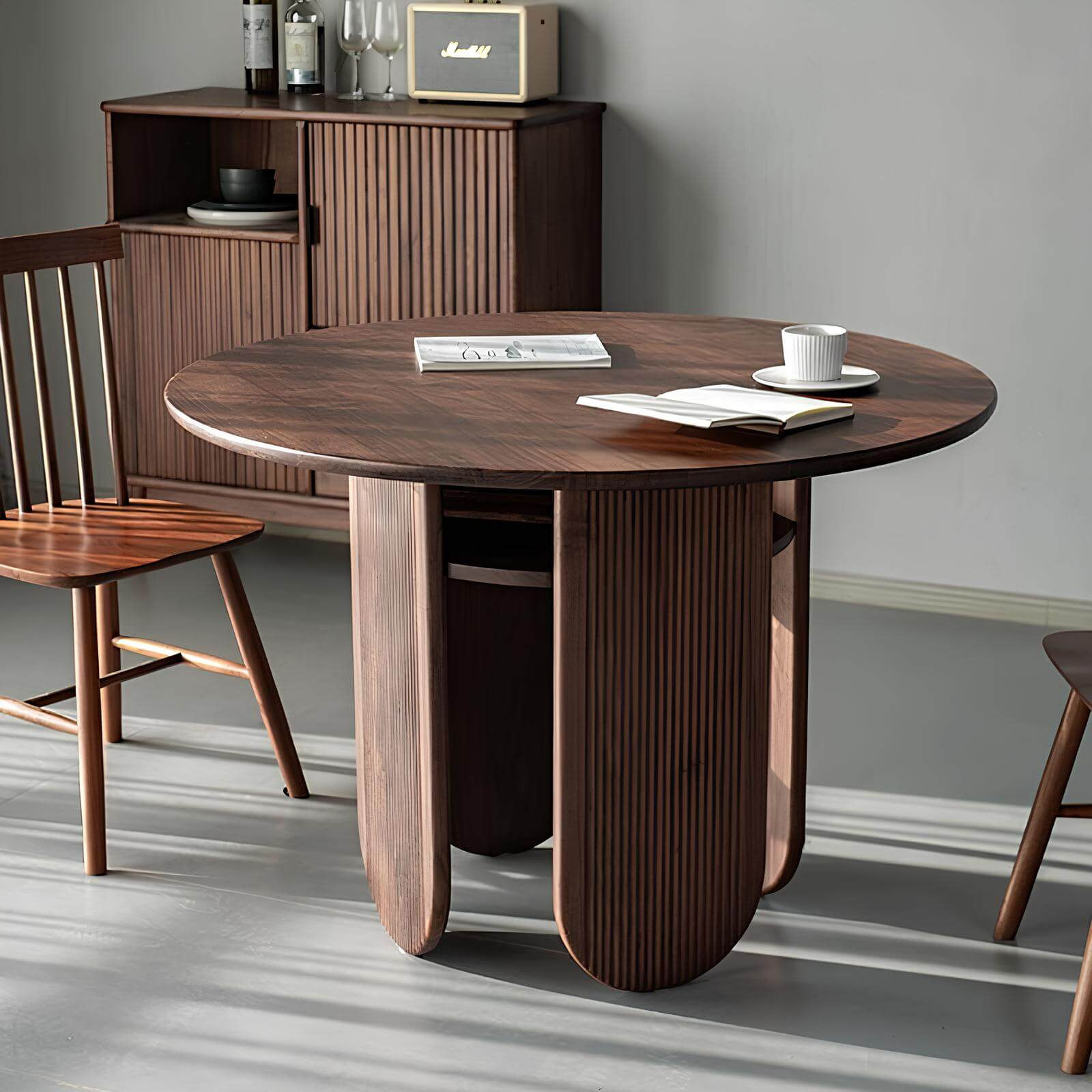 Round Black Walnut Dining Table | Wood Furniture