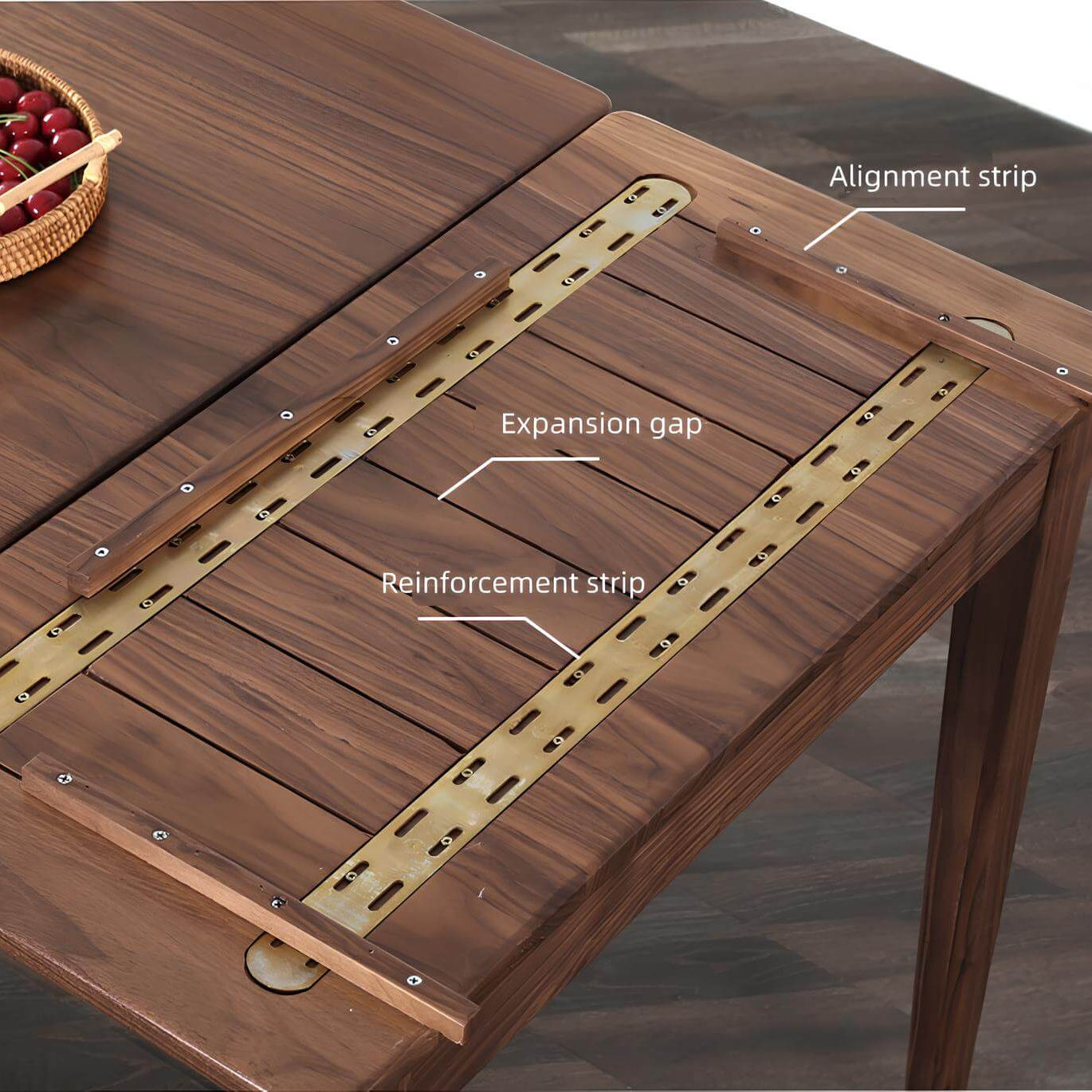 Extendable Rectangle Black Walnut Dining Table | Wood Furniture