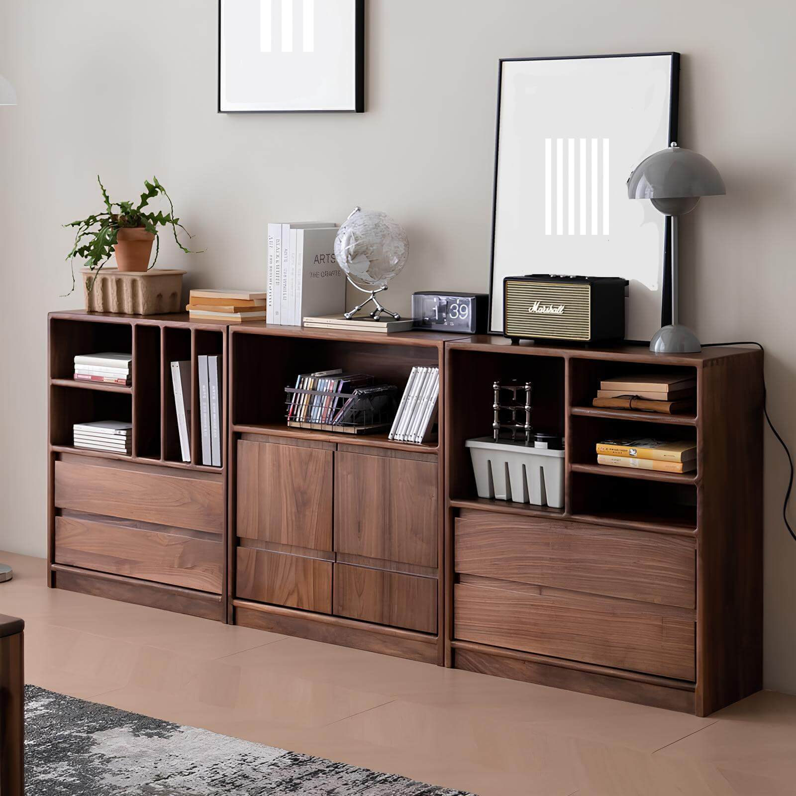 Walnut Bookshelf for Small Spaces | Wood Furniture