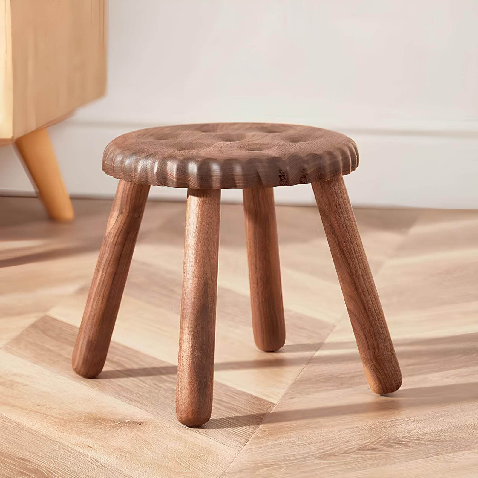 Walnut Biscuit Stool