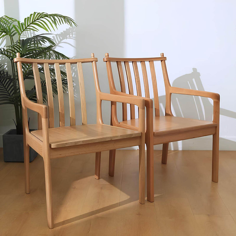 Thumbnail: 2 Wood Kitchen Chairs