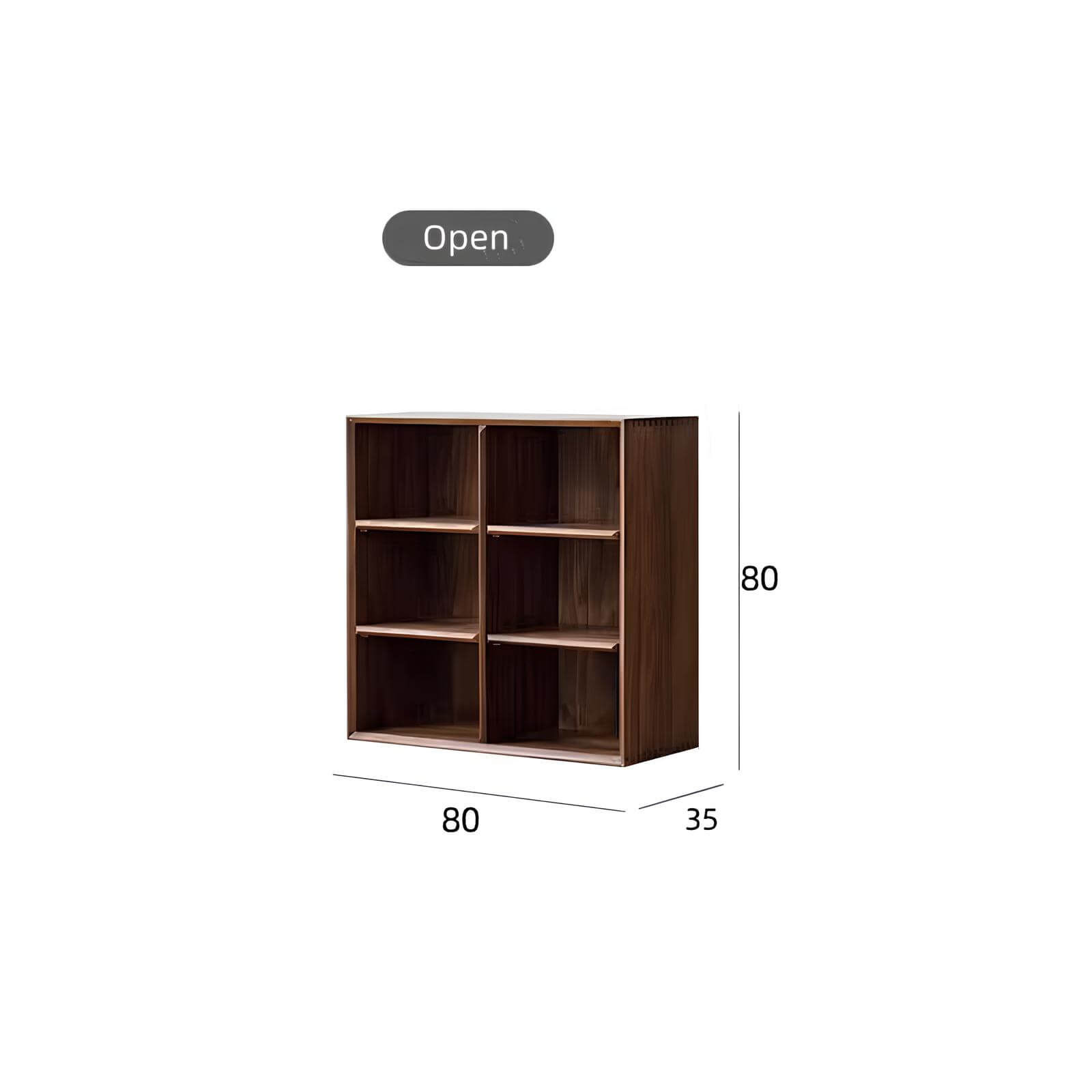 Walnut Bookshelf Open