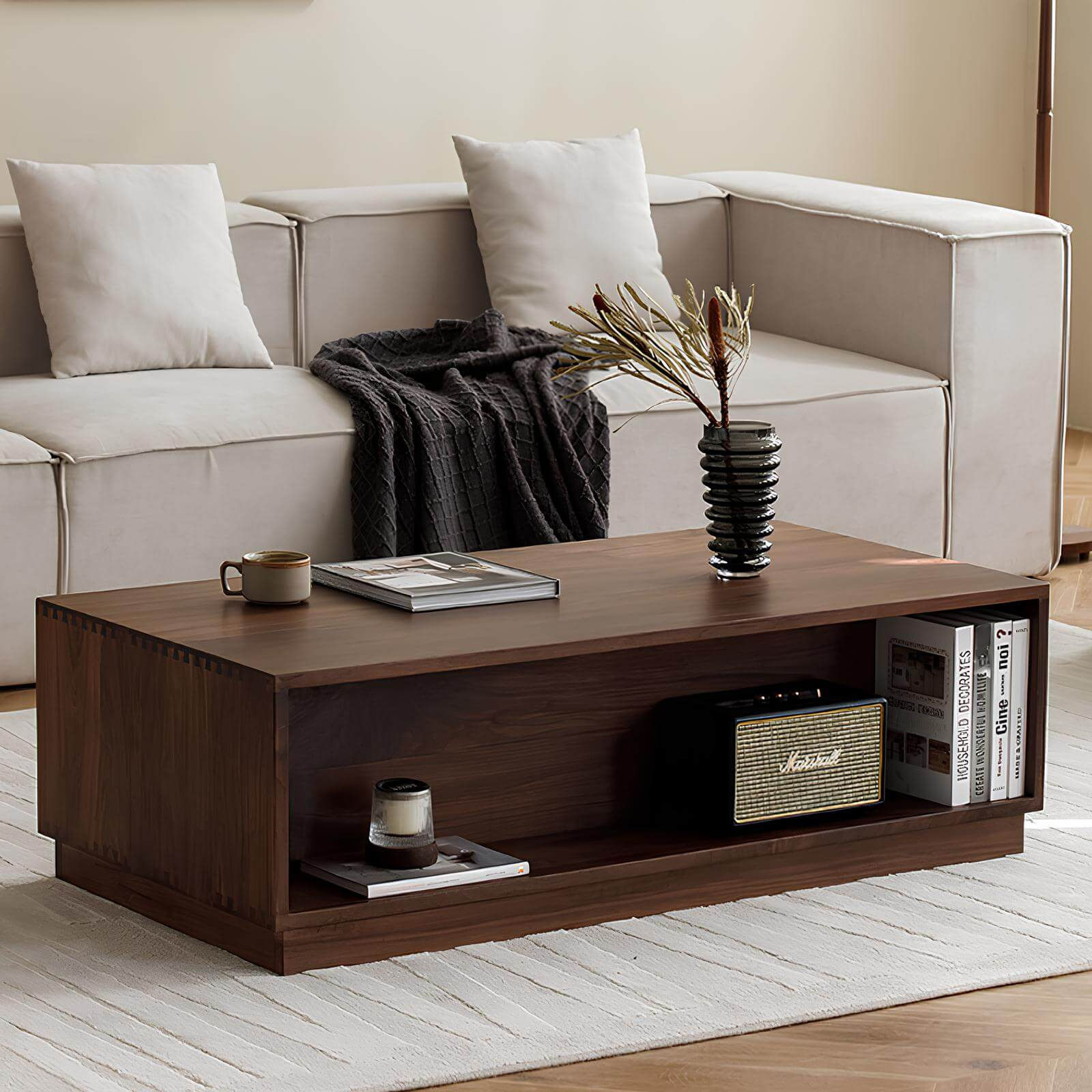 Black Walnut Coffee Table in the Living Room